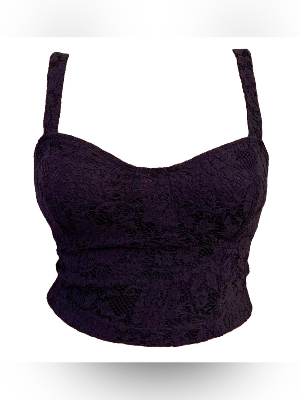 Charlotte Russe Navy Lace Cropped Bustier Corset Top